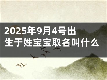2025年9月4号出生于姓宝宝取名叫什么