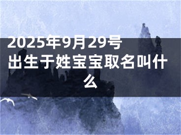 2025年9月29号出生于姓宝宝取名叫什么