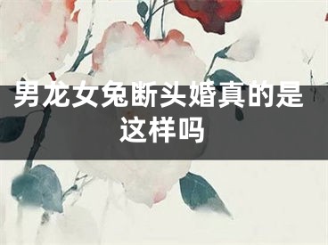 男龙女兔断头婚真的是这样吗