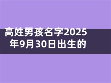 高姓男孩名字2025年9月30日出生的