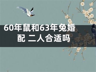 60年鼠和63年兔婚配 二人合适吗