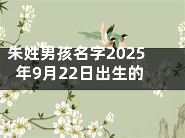 朱姓男孩名字2025年9月22日出生的