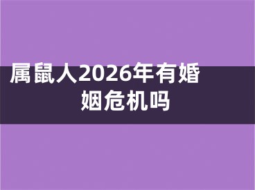 属鼠人2026年有婚姻危机吗