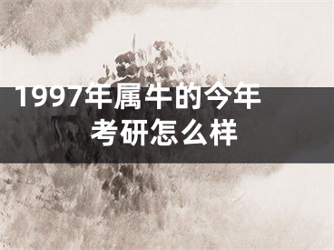 1997年属牛的今年考研怎么样