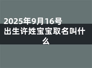 2025年9月16号出生许姓宝宝取名叫什么
