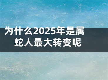 为什么2025年是属蛇人最大转变呢 
