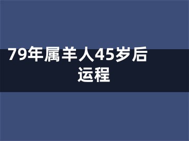 79年属羊人45岁后运程