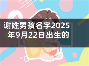 谢姓男孩名字2025年9月22日出生的