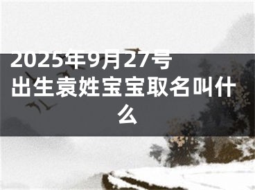 2025年9月27号出生袁姓宝宝取名叫什么
