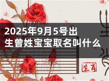 2025年9月5号出生曾姓宝宝取名叫什么