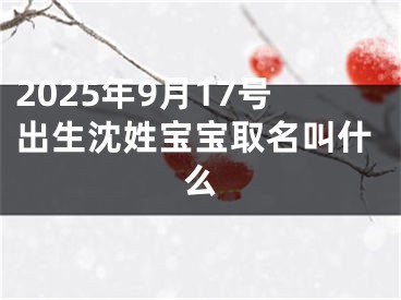 2025年9月17号出生沈姓宝宝取名叫什么