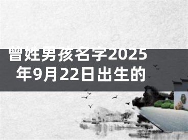 曾姓男孩名字2025年9月22日出生的