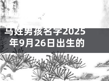 马姓男孩名字2025年9月26日出生的
