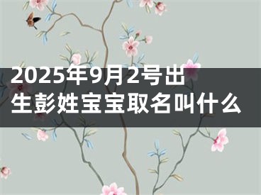 2025年9月2号出生彭姓宝宝取名叫什么