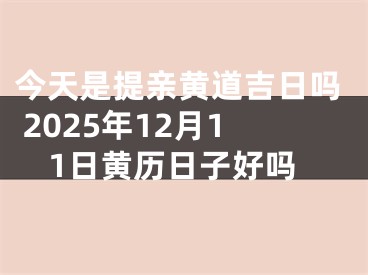 今天是提亲黄道吉日吗 2025年12月11日黄历日子好吗