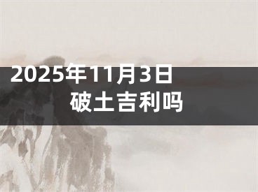 2025年11月3日破土吉利吗