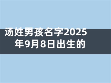 汤姓男孩名字2025年9月8日出生的
