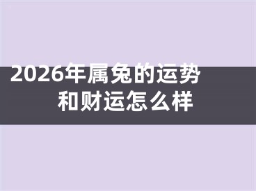 2026年属兔的运势和财运怎么样