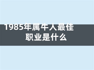 1985年属牛人最佳职业是什么