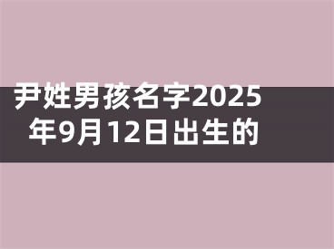尹姓男孩名字2025年9月12日出生的