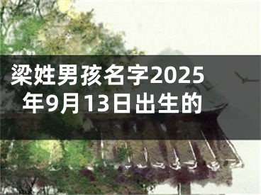 梁姓男孩名字2025年9月13日出生的