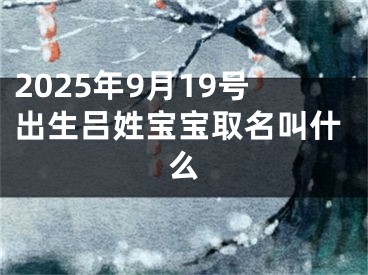 2025年9月19号出生吕姓宝宝取名叫什么