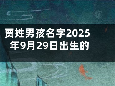 贾姓男孩名字2025年9月29日出生的