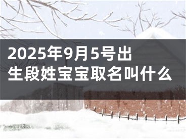 2025年9月5号出生段姓宝宝取名叫什么