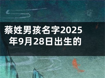蔡姓男孩名字2025年9月28日出生的