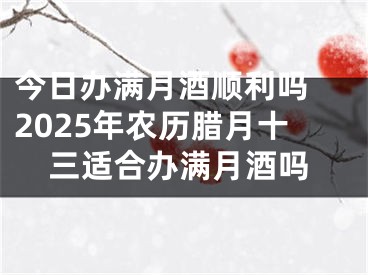 今日办满月酒顺利吗 2025年农历腊月十三适合办满月酒吗