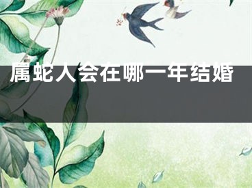 属蛇人会在哪一年结婚 