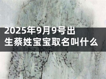 2025年9月9号出生蔡姓宝宝取名叫什么