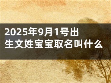 2025年9月1号出生文姓宝宝取名叫什么