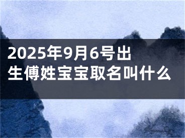 2025年9月6号出生傅姓宝宝取名叫什么