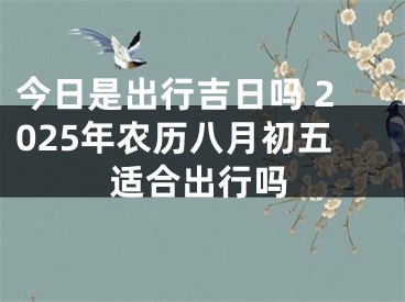 今日是出行吉日吗 2025年农历八月初五适合出行吗