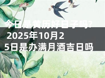 今日是黄历好日子吗? 2025年10月25日是办满月酒吉日吗