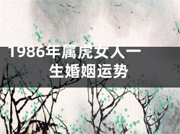 1986年属虎女人一生婚姻运势