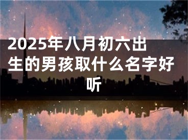 2025年八月初六出生的男孩取什么名字好听