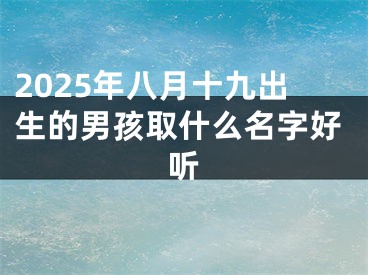 2025年八月十九出生的男孩取什么名字好听 