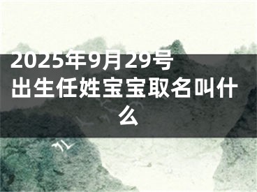 2025年9月29号出生任姓宝宝取名叫什么