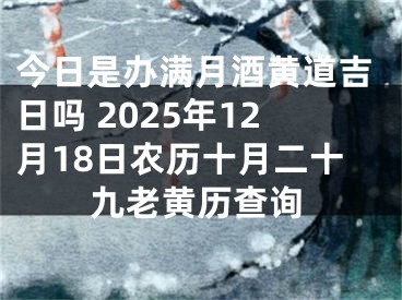 今日是办满月酒黄道吉日吗 2025年12月18日农历十月二十九老黄历查询