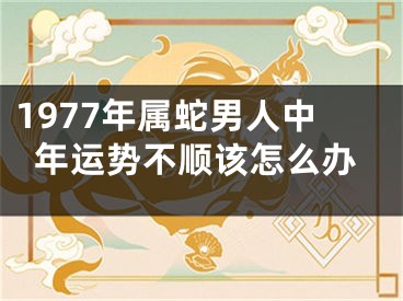 1977年属蛇男人中年运势不顺该怎么办
