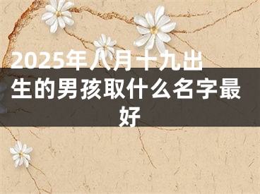 2025年八月十九出生的男孩取什么名字最好