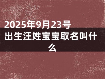 2025年9月23号出生汪姓宝宝取名叫什么