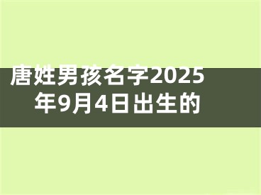 唐姓男孩名字2025年9月4日出生的