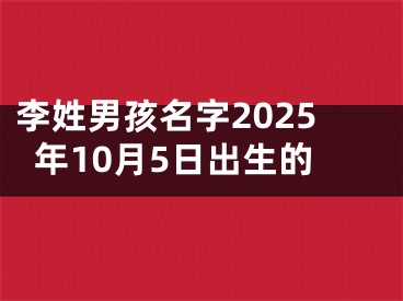 李姓男孩名字2025年10月5日出生的