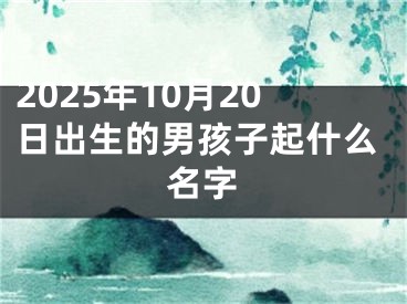 2025年10月20日出生的男孩子起什么名字