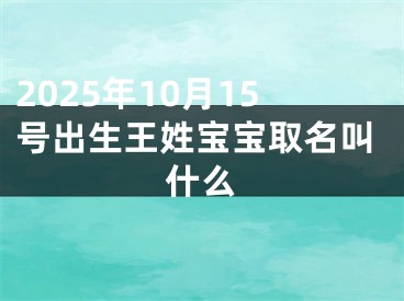 2025年10月15号出生王姓宝宝取名叫什么