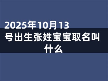 2025年10月13号出生张姓宝宝取名叫什么