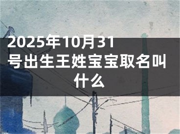 2025年10月31号出生王姓宝宝取名叫什么
